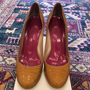Kate Spade mustard patent leather heels Sz 9